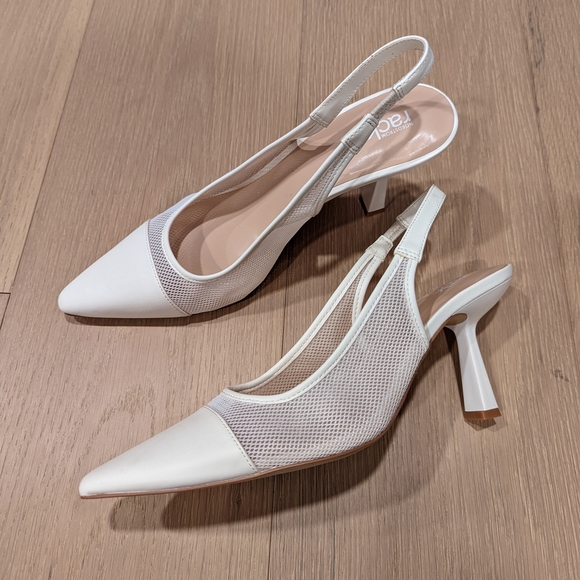 Elegant White Slingback Heels - Picture 1 of 12